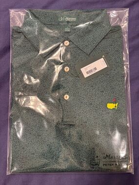 2026 Peter Millar MASTERS AUGUSTA Golf Polo Shirt -LARGE - Green Leaderboard &